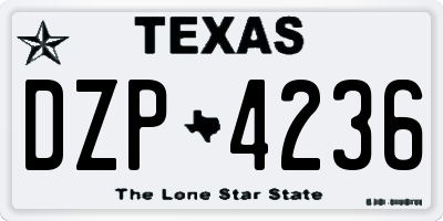 TX license plate DZP4236