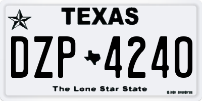 TX license plate DZP4240