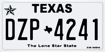 TX license plate DZP4241