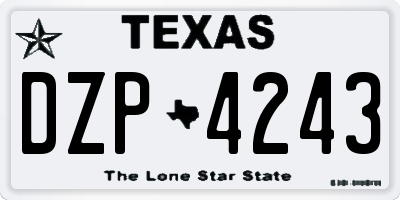 TX license plate DZP4243
