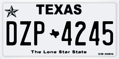 TX license plate DZP4245