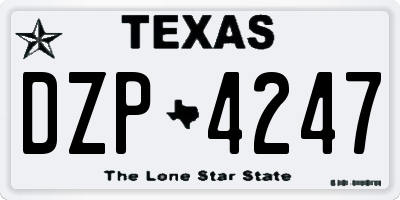 TX license plate DZP4247