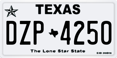 TX license plate DZP4250