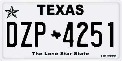 TX license plate DZP4251
