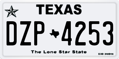 TX license plate DZP4253