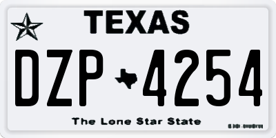 TX license plate DZP4254