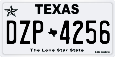 TX license plate DZP4256
