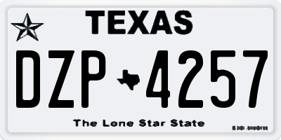 TX license plate DZP4257