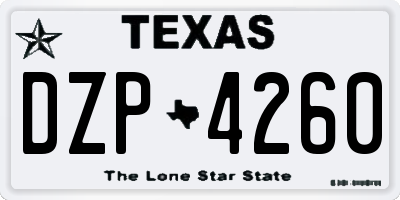 TX license plate DZP4260