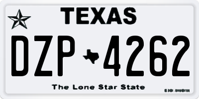 TX license plate DZP4262