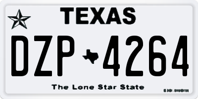TX license plate DZP4264