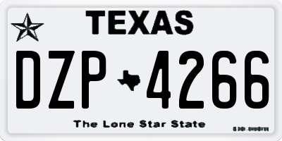 TX license plate DZP4266