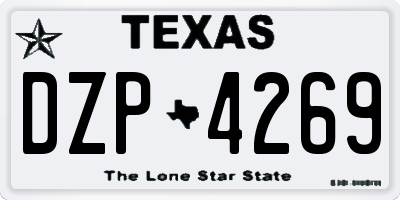 TX license plate DZP4269