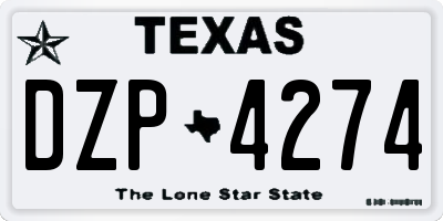 TX license plate DZP4274