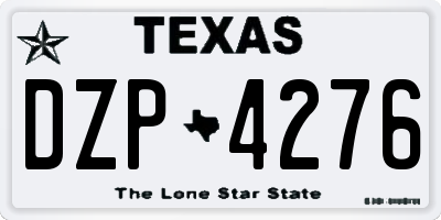 TX license plate DZP4276