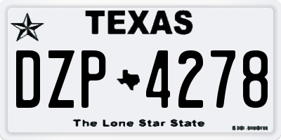 TX license plate DZP4278