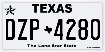 TX license plate DZP4280