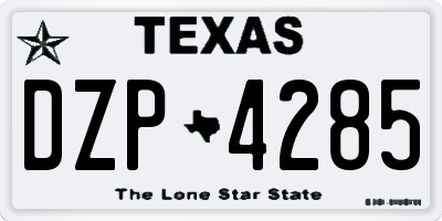 TX license plate DZP4285