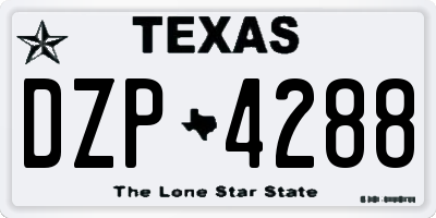 TX license plate DZP4288