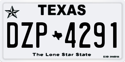 TX license plate DZP4291