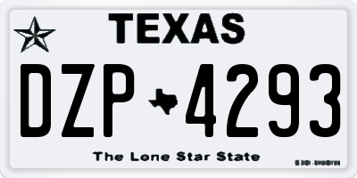 TX license plate DZP4293