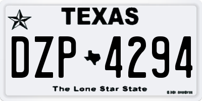 TX license plate DZP4294