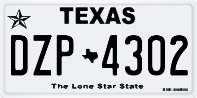 TX license plate DZP4302