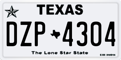 TX license plate DZP4304