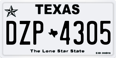 TX license plate DZP4305