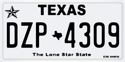 TX license plate DZP4309