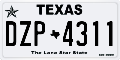 TX license plate DZP4311