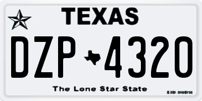 TX license plate DZP4320