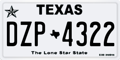 TX license plate DZP4322