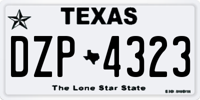 TX license plate DZP4323