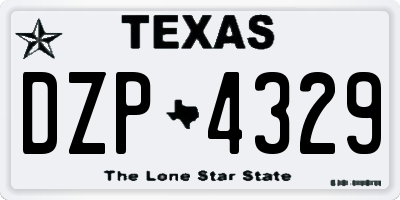 TX license plate DZP4329