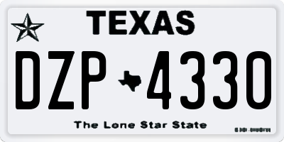 TX license plate DZP4330