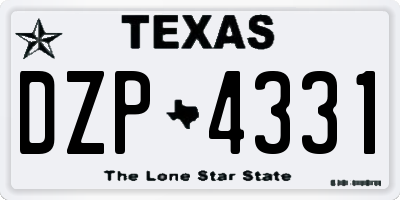 TX license plate DZP4331