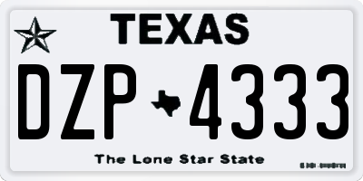 TX license plate DZP4333
