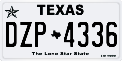 TX license plate DZP4336