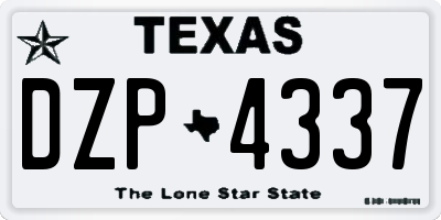 TX license plate DZP4337