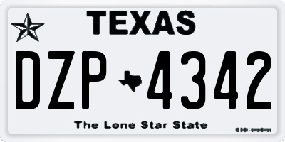 TX license plate DZP4342