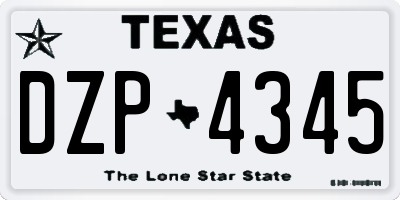 TX license plate DZP4345