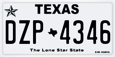 TX license plate DZP4346