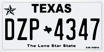 TX license plate DZP4347