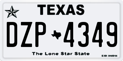 TX license plate DZP4349