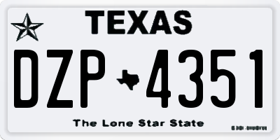 TX license plate DZP4351