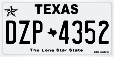TX license plate DZP4352