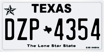 TX license plate DZP4354