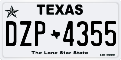 TX license plate DZP4355