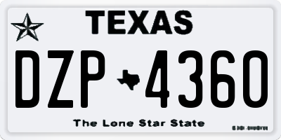 TX license plate DZP4360